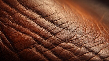 Brown leather surface with detailed texture closeup