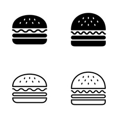 Burger icon vector. burger sign and symbol. hamburger