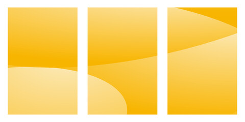 Obraz premium vector illustration of a set of banners. Three gold geometric book cove. The book cover feature a yellow gradient.
