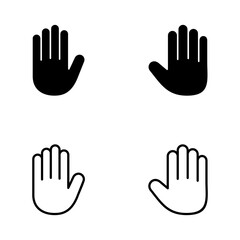 Hand icon vector. hand sign and symbol. palm