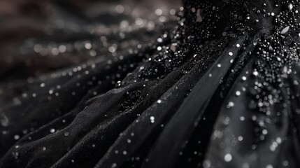Black wedding dress fabric texture detailed closeup