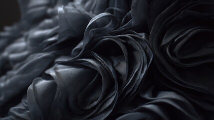 Black wedding dress fabric texture detailed closeup