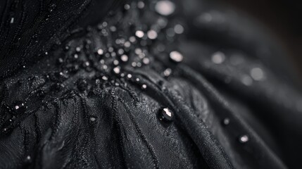 Black wedding dress fabric texture detailed closeup