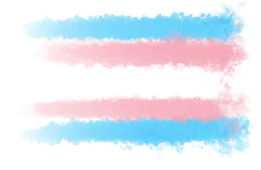 Watercolor Transgender Pride Flag Abstract