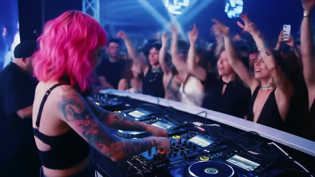 Dj performance at nightclub event