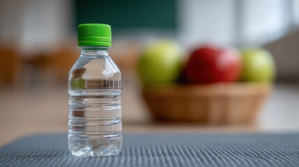 Diverse kids enjoying a minimalist environment with refreshment in a learning space filled with fruit and sunlight. National Childhood Obesity Week