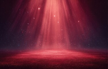 Red spotlight on a dusty stage