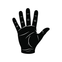 Silhouette of a Hand with Five Fingers
