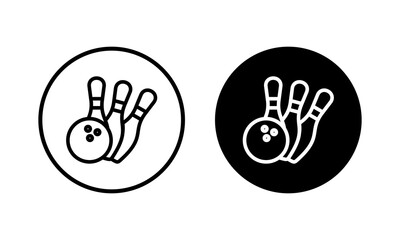 Bowling icon vector illustration. bowling ball and pin sign and symbol.
