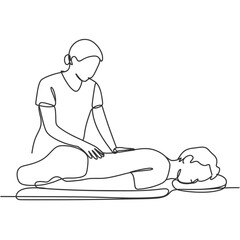 One Line Drawing of a Back Massage