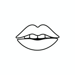 Open Mouth Lips Outline Illustration