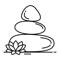 Zen Stones and Lotus Flower Illustration