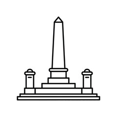 Outline Drawing of a Monumental Obelisk