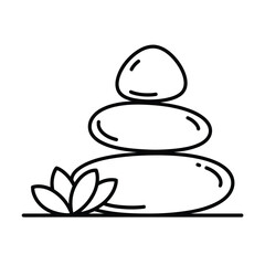 Stacked Stones and Lotus Flower Design
