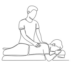 One Line Drawing of Back Massage