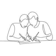Two People Working Together on a Project