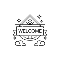 Welcome Sign Line Art Design