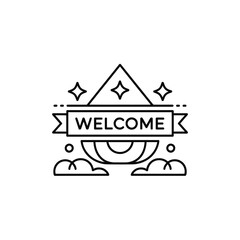 Welcome Sign Line Art Design