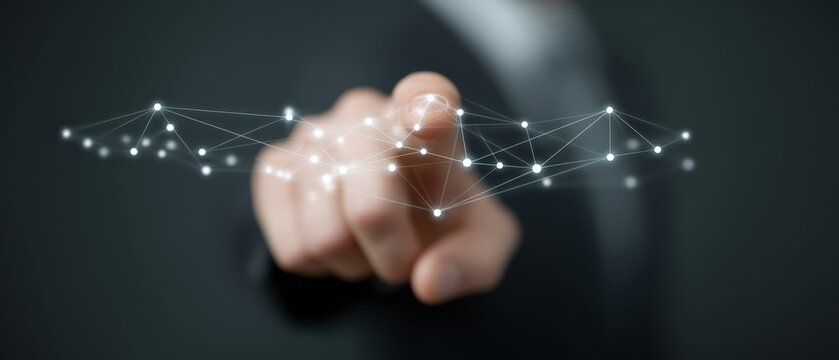 Interactive digital technology demonstration business setting graphic design modern office close-up viewpoint innovation concept