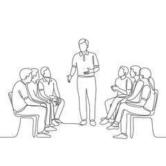Group Meeting One Line Drawing