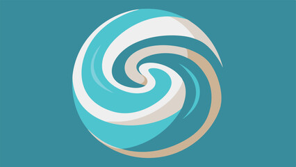 Abstract swirl design in cool tones featuring multiple layered and circular forms