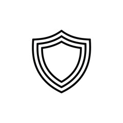 Simple Black Outline Shield Icon