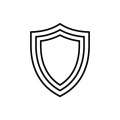 Simple Black Outline Shield Icon