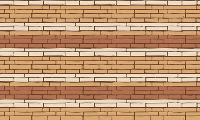 Layered or banded brick wall seamless pattern with decorative stripes