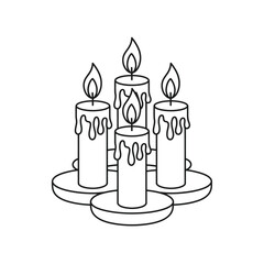 Four Lit Candles on Holders