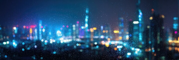 Fototapeta premium Blurry night city lights (1)