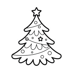 Cute Christmas Tree Coloring Page