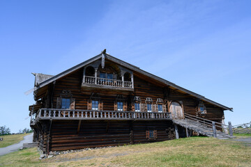 Historical wooden house built by merchant in the second half of the 19th century on Kizhi Island in Karelia