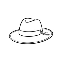 Simple Line Art Fedora Hat