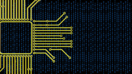 The Gold Logic for Technology concept 3d Rendering.