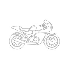 Fototapeta premium Line Art Illustration of a Classic Motorcycle