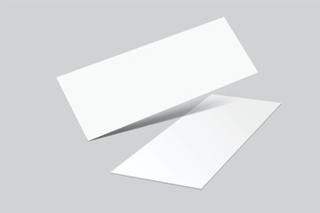 3D Realistic empty gift voucher card mockup isolated on background. Blank template for presentation discount, plastic coupon, train, movie, raffle, carnival, concert, festival, flyer or event ticket