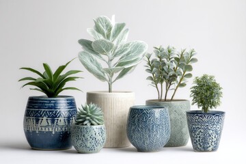 Fototapeta premium Potted plants arrangement indoors decoration greenery