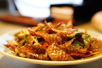 Chinese food, cold fish skin