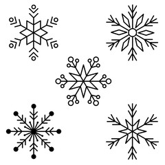 set of vector snowflakes