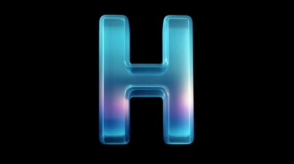 Translucent blue letter h