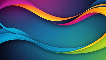 Obraz premium Vibrant waves cascading across a modern gradient backdrop design
