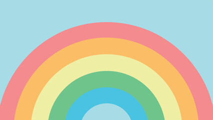 Obraz premium Colorful rainbow arching design with soft pastel colors and a light blue background