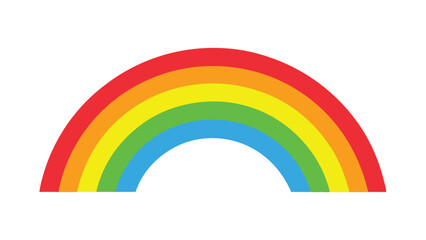 Obraz premium Colorful rainbow illustration featuring vibrant arcs and smooth color transitions on white