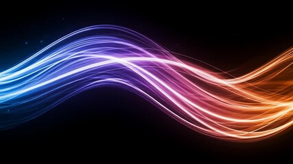 Dynamic colorful abstract light waves flowing smoothly against dark background for digital art - Powered by Adobe