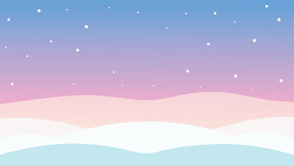 Dreamy winter scene with snowfall and pastel colors on a transparent background