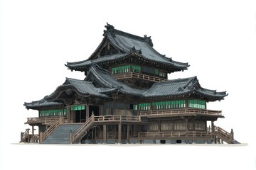 Japanese temple complex traditional architecture building