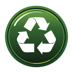 Simple Green Recycle Icon Illustration