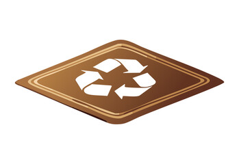 Thin Brown Diamond Recycle Symbol Graphic