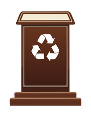 Brown Recycle Bin Waste Container Illustration