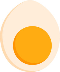 Simple Hard-Boiled Egg: Cross-Sectional View, Bright Yellow Yolk, Creamy White, Minimalist Vector Illustration